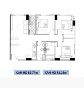 mặt bằng Căn hộ Topaz Elite quận 8 Căn hộ Topaz Elite tầng 25 ban công hướng Đông, không nội thất 