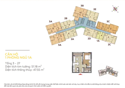 Mặt bằng chung Diamond Island, Quận 2 Căn hộ Diamond Island tầng 28 ban công hướng Đông Nam, view nội khu.