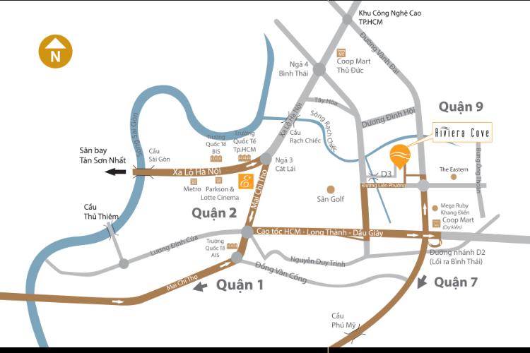 Riviera Cove - Vi-tri-khu-nha-pho-biet-thu-Riviera-Cove-Quan-9