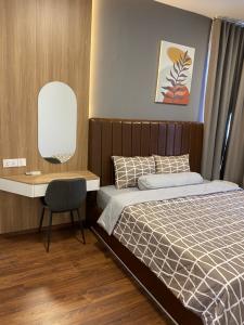 Phòng ngủ One Verandah Quận 2 Căn hộ One Verandah view thành phố, nội thất tiện nghi.