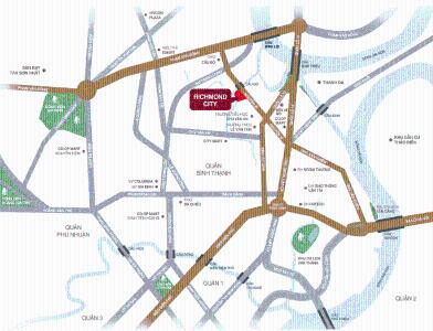 Vị Trí Richmond City Căn hộ Richmond City view thành phố tuyệt đẹp, 3 phòng ngủ.