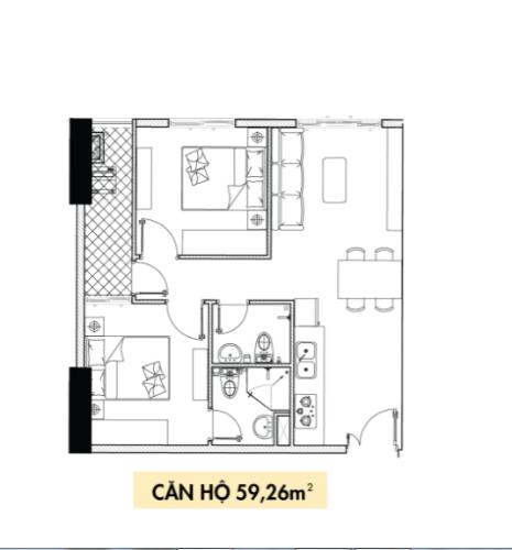  Căn hộ Topaz Elite hướng ban công bắc không có nội thất diện tích 60m²