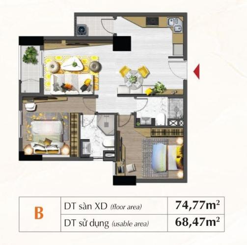 Mặt bằng căn hộ Căn hộ Saigon South Residence tầng trung, bàn giao thô
