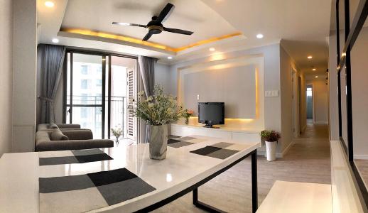 phòng khách Cho thuê căn hộ Saigon South Residence 3 phòng ngủ, tầng thấp, diện tích 104m2, đầy đủ nội thất