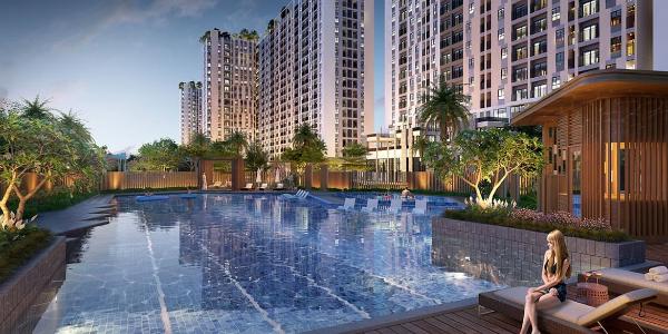 Hồ bơi Căn hộ West Gate Park Bình Chánh Căn hộ West Gate Park tầng 18, diện tích 59m nội thất cơ bản.