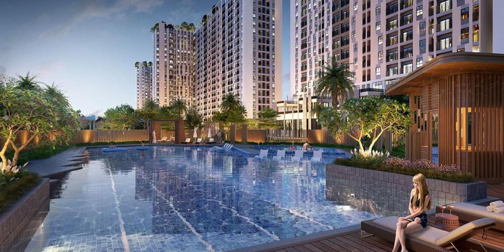 Hồ bơi Căn hộ West Gate Park Bình Chánh Căn hộ West Gate Park tầng 18, diện tích 59m nội thất cơ bản.