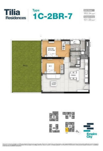 Layout căn hộ Empire City, Quận 2 Căn hộ Empire City tầng 5 thiết kế sang trọng, tiện ích đầy đủ.