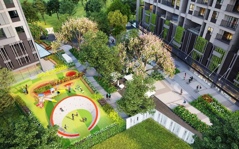 Tiện ích Opal Boulevard, Dĩ An Căn hộ Opal Boulevard tầng 30 view đón gió thoáng mát, nội thất cơ bản.