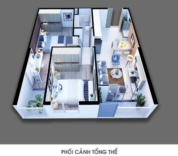 Layout căn hộ CT Plaza Nguyên Hồng, Gò Vấp Căn hộ CT Plaza Nguyên Hồng tầng 12 có 2 phòng ngủ, nội thất cơ bản.