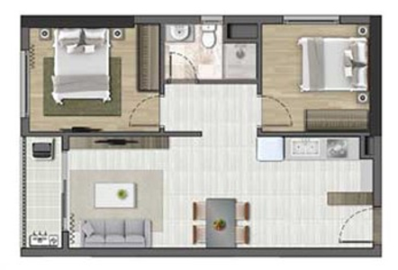 Layout căn hộ Soho Residence, Quận 1 Căn hộ Soho Residence tầng 28 view đón gió thoáng mát, không có nội thất.