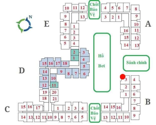 Layout tầng căn hộ Lovera Vista, Huyện Bình Chánh Căn hộ Lovera Vista ban công hướng Tây Bắc đón gió thoáng mát.