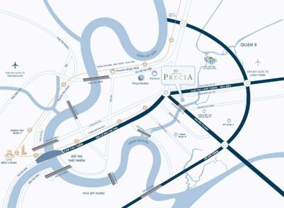 vị trí dự án Precia quận 2 Căn hộ Precia ban công thoáng mát, nội thất cơ bản.