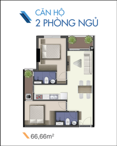 Căn hộ tầng 6 Q7 Saigon Riverside diện tích 66.66m2, nội thất cơ bản.