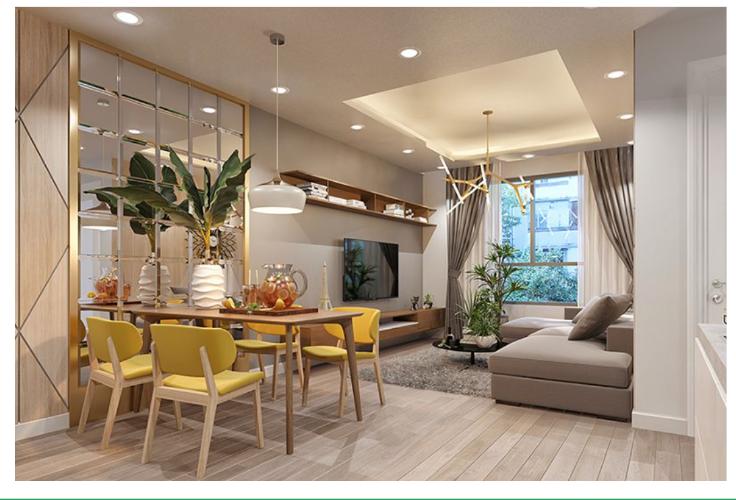 Phối cảnh căn hộ Topaz Elite Căn hộ Topaz Elite tầng trung, ban công hướng Đông Nam, 2 phòng ngủ.