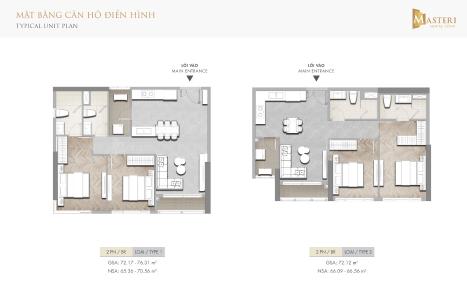 Layout căn hộ Masteri Centre Point , Quận 9 Căn hộ Masteri Centre Point ban công hướng Đông Bắc, nội thất cơ bản.