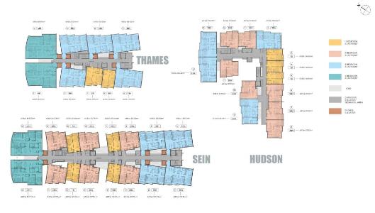 Layout căn hộ The River Thủ Thiêm Căn hộ The River Thủ Thiêm tầng cao ban công hướng Đông Nam.