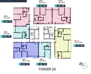 Layout căn hộ Empire City, Quận 2 Căn hộ Empire City tầng 7 thiết kế hiện đại, bàn giao nội thất cơ bản.