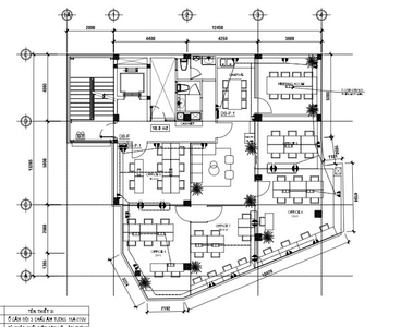 Bản vẽ văn phòng Quận Phú Nhuận Văn phòng tòa nhà CNOMAD nội thất văn phòng có sẵn