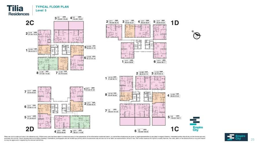 Mặt bằng chung Empire City, Quận 2 Căn hộ Empire City nội thất cơ bản diện tích 94.64m²