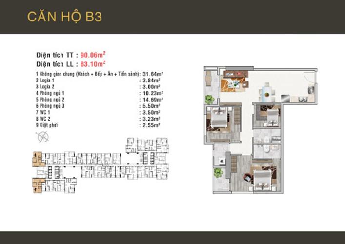 Layout Viva Riverside, Quận 6 Căn hộ Viva Riverside tầng trung, view tòa nhà cao tầng