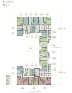 Mặt bằng tầng dự án THE MARQ Bán căn hộ The Marq 1PN, tầng 11, đầy đủ nội thất, chưa bàn giao