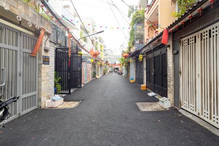 Hẻm nhà phố Quận 7 Nhà phố hướng Tây diện tích 4mx15m, hẻm xe hơi quay đầu 5m.