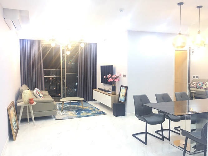 Phòng khách căn hộ Phú Mỹ Hưng Midtown, Quận 7 Căn hộ Phú Mỹ Hưng Midtown thiết kế 2 phòng ngủ, đầy đủ nội thất.