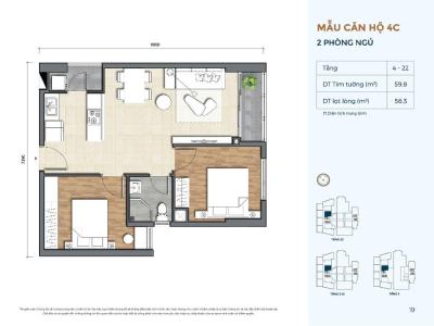 Layout Precia, Quận 2 Căn hộ Precia ban công thoáng mát, nội thất cơ bản