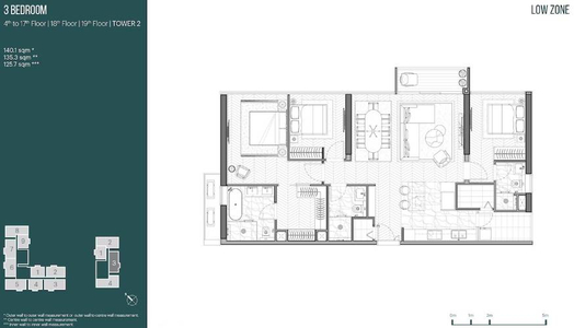 Layout căn hộ Empire City, Quận 2 Căn hộ cao cấp Empire City tầng 6 diện tích 140.1m2, tiện ích đầy đủ.