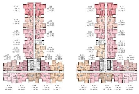 Layout Conic Riverside, Quận 8 Căn hộ tầng trung Conic Riverside nội thất cơ bản.