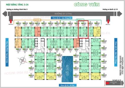 Layout Bcons Green View Căn hộ Bocons Green View tầng trung, bàn giao nội thất cơ bản.