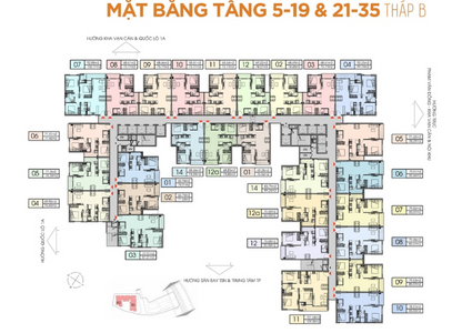 Mặt bằng chung Opal Boulevard, Dĩ An Căn hộ Opal Boulevard tầng 30 view đón gió thoáng mát, nội thất cơ bản.