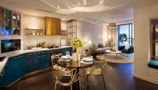 Nhà mẫu căn hộ Soho Residence, Quận 1 Căn hộ Soho Residence tầng 28 view đón gió thoáng mát, không có nội thất.