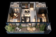 Căn hộ Sunshine Diamond River tầng 7 thiết kế hiện đại, nội thất cơ bản.