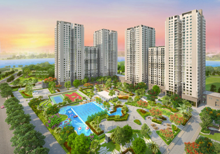 Building dự án Căn hộ Saigon South Residence tầng 5 có 3 phòng ngủ, đầy đủ tiện ích.
