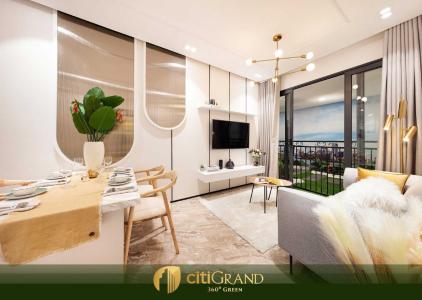 Phòng khách căn hộ CitiGrand Căn hộ CitiGrand bàn giao nội thất cơ bản, ban công hướng Đông Nam.