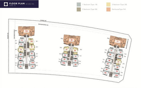 Layout tầng căn hộ The Metropole Thủ Thiêm, Quận 2 Căn hộ cao cấp The Metropole Thủ Thiêm tầng 12 thiết kế kỹ lưỡng.