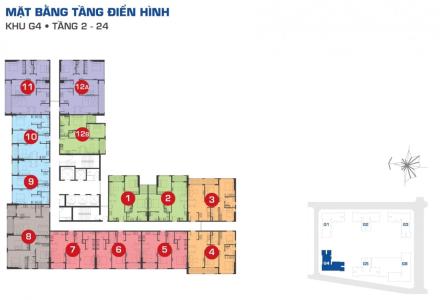 Layout tầng căn hộ Sunrise Riverside, Huyện Nhà Bè Căn hộ tầng 23 Sunrise Riverside đầy đủ nội thất, view thoáng mát.