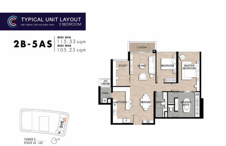 Căn hộ tầng 7 The Metropole Thủ Thiêm diện tích 115.26m2, nội thất cơ bản.