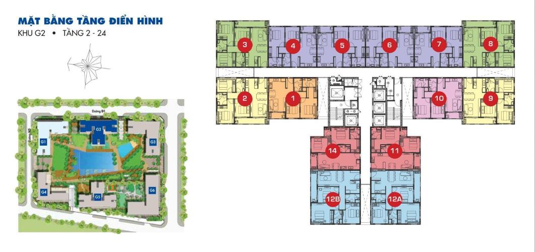 Mặt bằng block D Căn hộ Sunrise Riverside tầng cao, đầy đủ nội thất