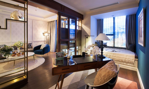Nhà mẫu căn hộ Soho Residence, Quận 1 Căn hộ Soho Residence tầng 28 view đón gió thoáng mát, không có nội thất.