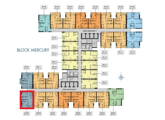 Layout tầng Q7 Saigoon Riverside Bán căn hộ Q7 Saigon Riverside nội thất cơ bản, ban công hướng Tây Nam