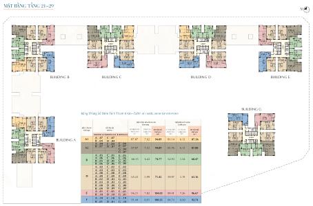 Mặt bằng dự án Căn hộ Saigon South Residence tầng cao, view nội khu hướng Tây.