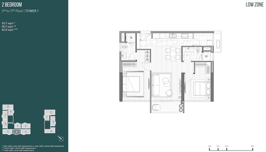 Căn hộ Empire City tầng 15 diện tích 90.1m2, nội thất cơ bản.