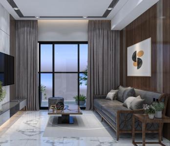 phòng khách căn hộ midtown Căn hộ Phú Mỹ Hưng Midtown tầng trung, nội thất sang trọng.