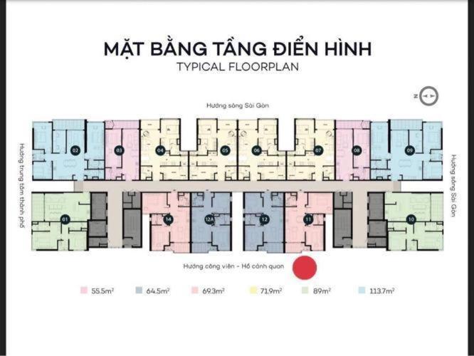 Layout Sky 89 An Gia Căn hộ Sky 89 An Gia tầng cao, bàn giao nội thất cơ bản.