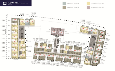 Layout tầng căn hộ The Metropole Thủ Thiêm, Quận 2 Căn hộ tầng 3A The Metropole Thủ Thiêm diện tích 81.83m2, nội thất cơ bản.