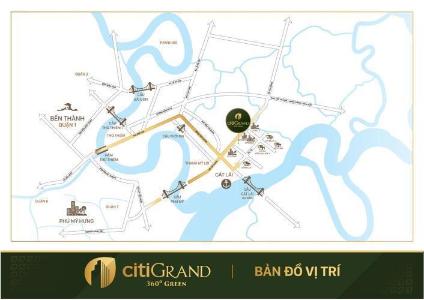 Vị trí dự án Citigrand Quận 2 Căn hộ chung cư Citigrand bàn giao nội thất cơ bản, hướng Tây Bắc.