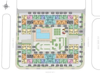 mặt bằng căn hộ q7 boulevard Căn hộ Q7 Boulevard tầng thấp, 2 phòng ngủ, nội thất cơ bản.