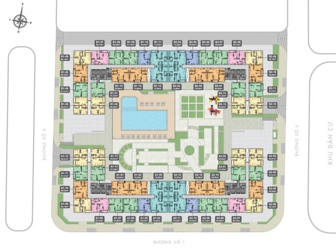 mặt bằng căn hộ q7 boulevard Căn hộ Q7 Boulevard tầng thấp, 2 phòng ngủ, nội thất cơ bản.